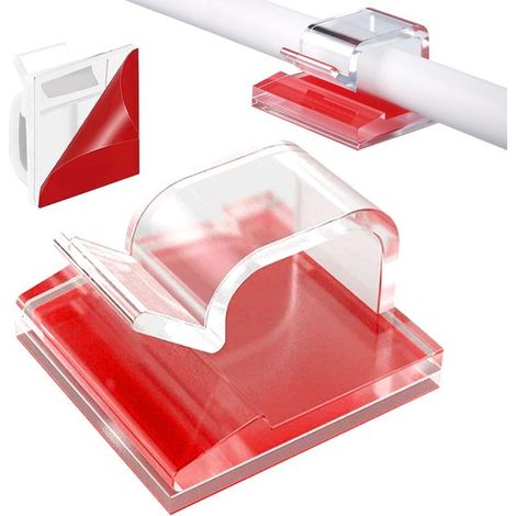 Ganci per la gestione dei cavi ONF3 per uso esterno, clip autoadesive per illuminazione e decorazione, 60 clip trasparenti per organizzare i cavi... (1/5)