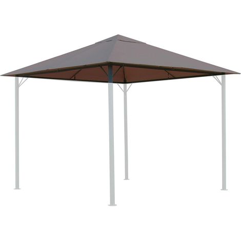Toit de Rechange pour tonnelle de Jardin Brun-Gris 3 x 3 m (1/5)