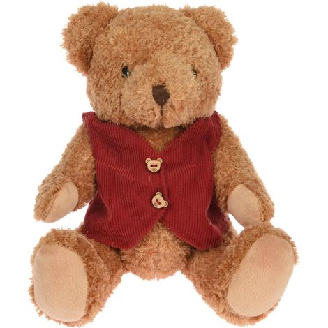 Orsetto peluche soffice decorazione natalizia per interno da 19 cm -Blu (1/4)