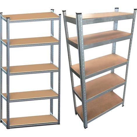 1 x 5 Tier Heavy Duty Large Boltless Metal Adjustable Home Garage Shelving Units (1/2)
