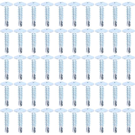 50 Vis à tôle autoforeuses croix acier carbone 4,2x19mm kit fixation tête bombée pour réparation (1/5)