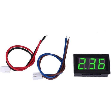0,56 Zoll Zweikabel-Digitalanzeigefeld für Gleichstrom 0-10A Amperemeter Grün