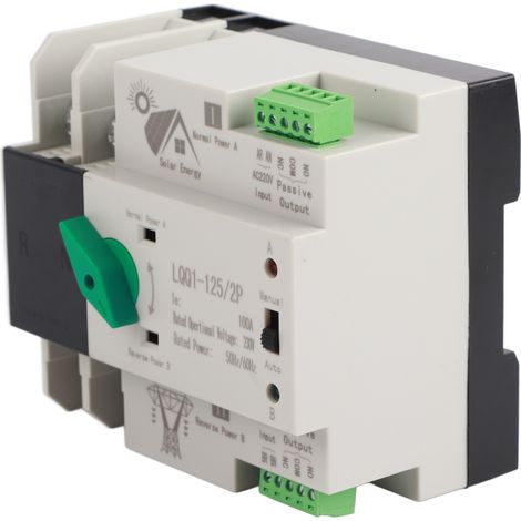 Commutateur Transfert Automatique Double Alimentation 2P Inverseur Rapide MS AC230V 100A Domestique Photovoltaïque (1/5)