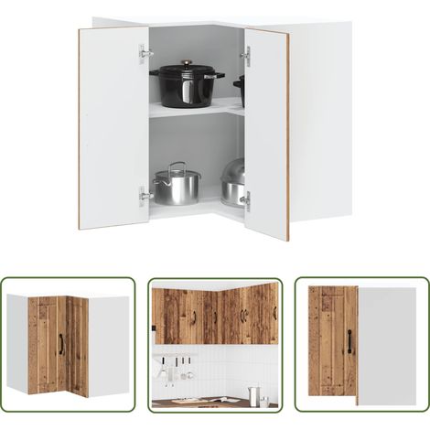vidaXL Küchen-Eckhängeschrank Lucca Altholz-Optik Holzwerkstoff (1/5)