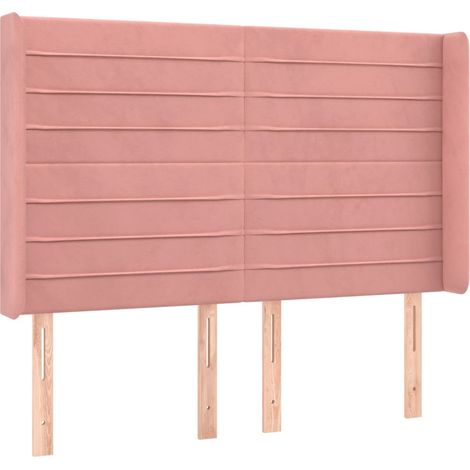Maison Exclusive - Cabecero con orejas de terciopelo rosa 147x16x (1/5)