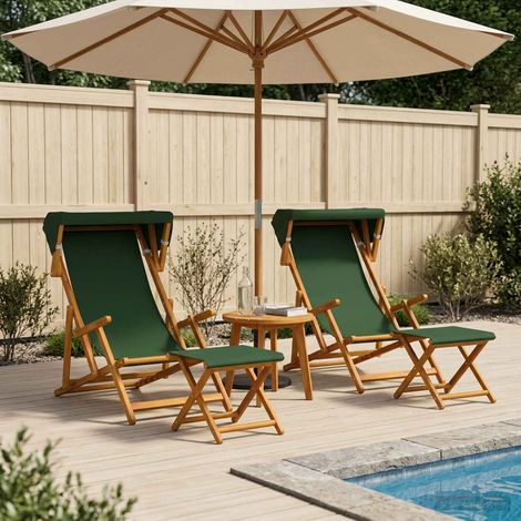 vidaXL Silla de terraza 4 pcs 3 Posición Madera de Eucalipto Maciza (1/5)