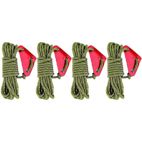 Corde de haubanage réfléchissante 5 mm en paracorde verte pour tente, bâche, abri, camping, 4 rouleaux totalisant 15,85 m (52 pieds) - Verte (1/5)
