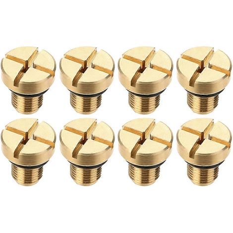 8X 17111712788 Vis de purge de vase d'expansion de liquide de refroidissement de radiateur Or pour BMW E36 E39 E46 Etc. (1/5)