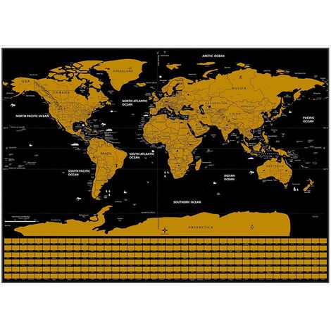 Carte du monde à gratter / Carte à gratter - 42 x 30 cm (1/2)