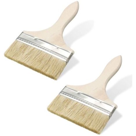 Pinceau Large Peinture Bois [133mm] 2 Pièces Pinceau en Soie Spalter Vitrifier Vernir Lasure (1/4)