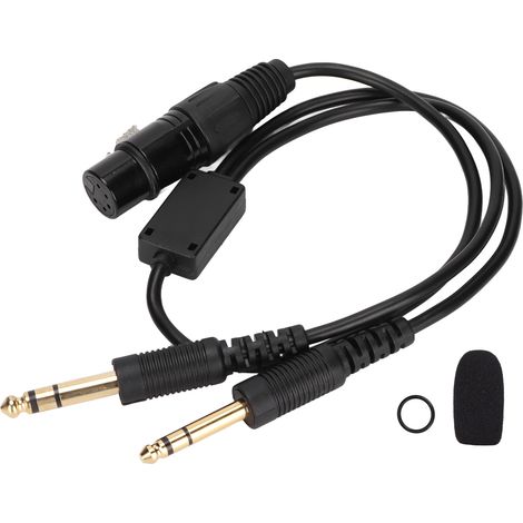 Adaptateur Câble XLR vers Double Prise GA pour Casque Aviation Airbus avec Connecteur 5 Broches