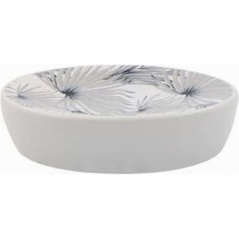 Cleafe - Porta Sapone Saponetta Accessorio Arredo Bagno Stampa Tropicale 11 X 3 Cm 87065 - (1/2)