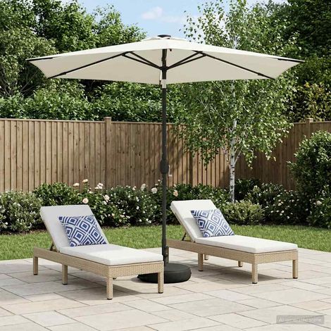 Parasol de jardín con luces LED y base 270 x 270 cm Poliéster