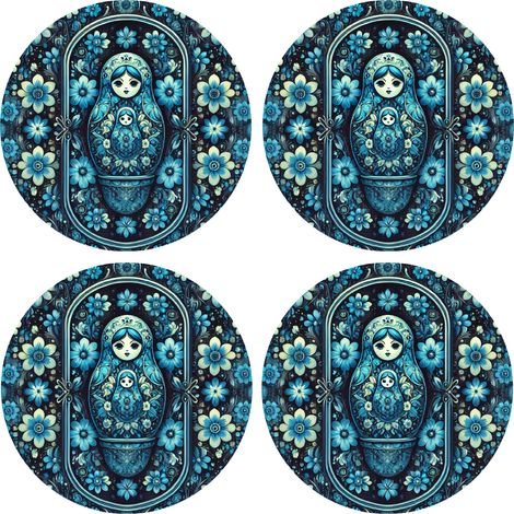Dessous de verres ronds Poupées russes by Cbkreation