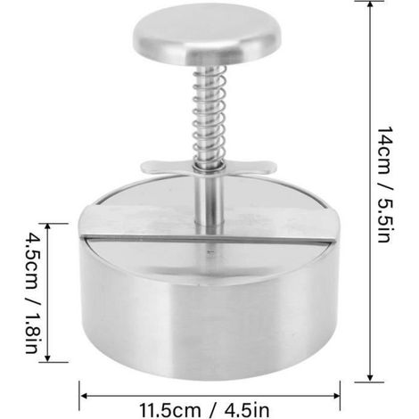 Hamburger Press Patty Maker, Acier Inoxydable Viande BœUf Fromage Veggie Burger Maker pour Grill Grill BBQ Barbecue Hamburger [401] (1/4)