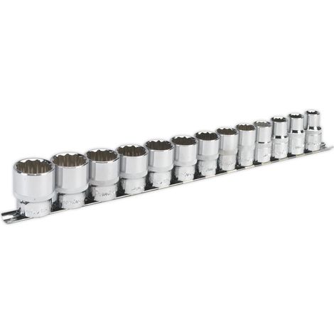 Sealey Premier Imperial Socket Set 1/2"Sq Drive 12-point 13pc