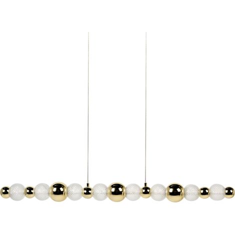 Lámpara colgante LED pantalla de vidrio base de metal estilo glamuroso dorado SORA