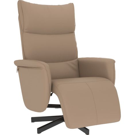 Sillón reclinable con reposapiés cuero sintético capuchino vidaXL