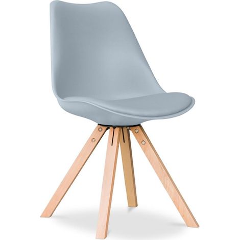 ORION91oficial® - URSA Chair in Gray, Dining Room, Kitchen, Office, 43 x 49 x 81 cm, Faux Leather Upholstered Seat with Beech Wood Legs, Ergonomic Design, Easy-Clean Removable Cushion for Superior Com (1/5)
