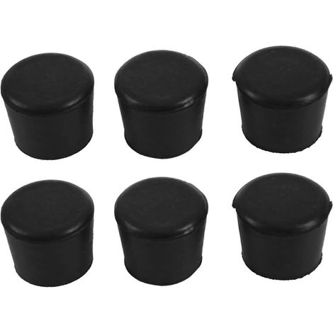 Patins en caoutchouc pour pieds de chaise, repose-pieds et repose-pieds en rotin, lot de 24, noirs (1/5)
