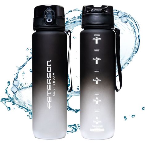 Borraccia 1L PTN HY-003-1L-9553 Nero-Bianco (1/5)