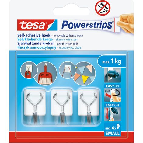 Selbstklebende Haken tesa Powerstrips weiß 2 cm x 3.5 cm
