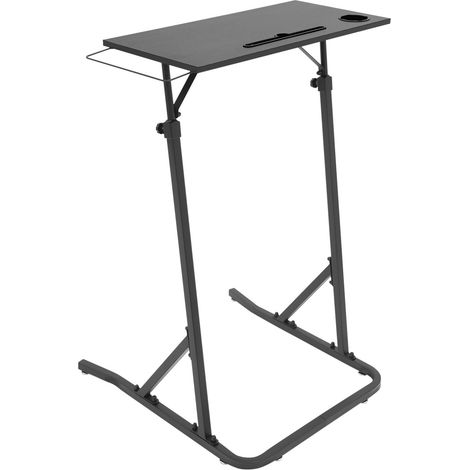 Bureau avec vélo d'appartement réglable en hauteur, tapis roulant et vélo d'appartement droit, bureau de fitness avec porte-gobelet et porte-serviette (noir) (1/5)