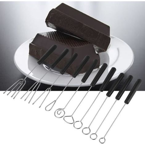 Accessoires de cuisson - 10pcs fourchettes à tremper chocolat - Acier inoxydable - 22 cm - Pratiques (1/4)