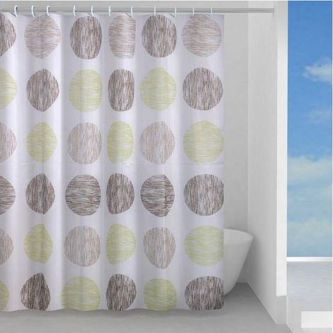 Gedy Rideau de Douche en Tissu Gomitolo 120x200 cm Vert-Marron