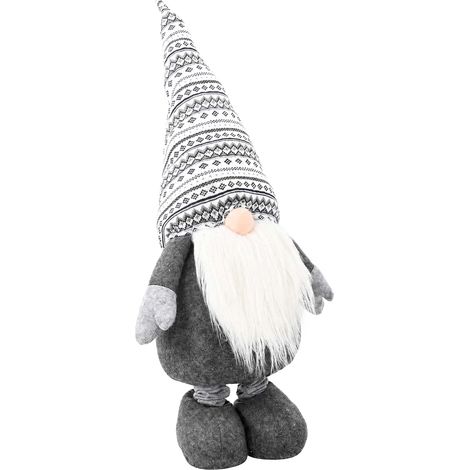 Gnomo de Navidad con piernas extensibles Gris 130 cm Poliéster vidaXL (1/5)