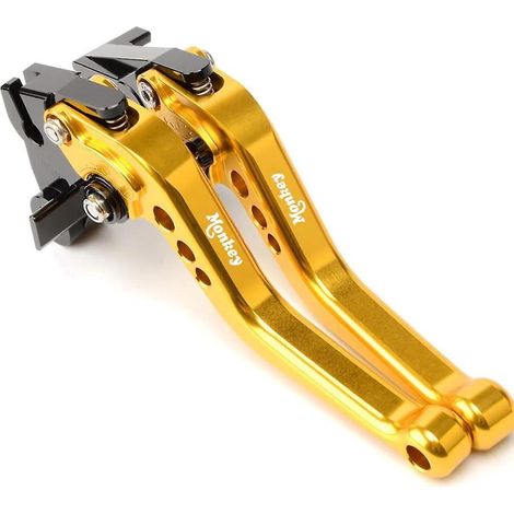 Levier de frein et d'embrayage court réglable 6 positions en alliage d'aluminium CNC modifié pour Honda Monkey 125cc (2019-2022) (or) (1/5)