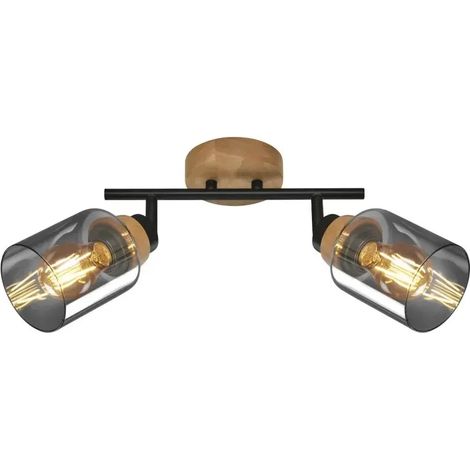 Foco spot Hema 2 luces E27 28 negro smoke orientable (1/2)