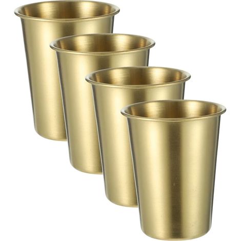Lot de 4 Gobelets en Acier Inoxydable Dorés - EINNENFFER - Élégants et Durables pour Vos Fêtes, Idéals pour Cocktails, Vin et Plus (1/5)