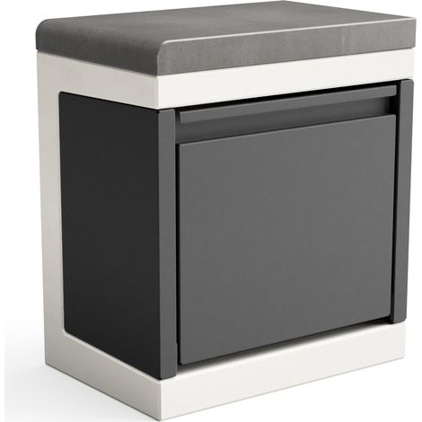 TUOZI - Módulo Soporte Papelera de Reciclaje KITAWAY para Barbacoa de Obra Prefabricada (Blanco, Gris - 42 x 63 x 63 cm) - Uso en Exteriores (1/2)