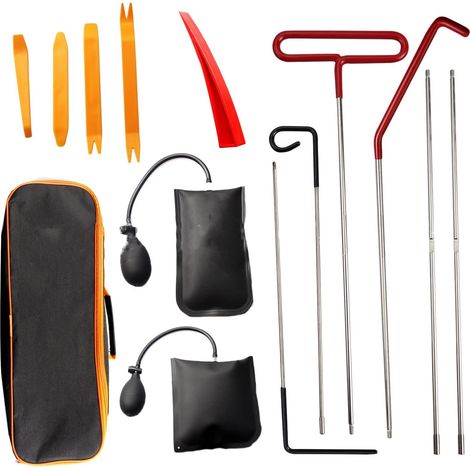 Kit di attrezzi per sbloccare le portiere, kit di attrezzi di emergenza per lo sblocco, guarnizioni, pompa ad aria universale per veicoli.
