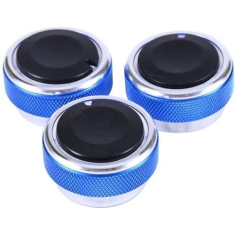 Set di 3 pulsanti per climatizzatore auto in lega di alluminio, accessori per Ford. -Crezuo