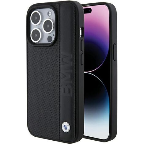 Étui en cuir BMW noir pour iPhone 15 Pro Max (1/5)
