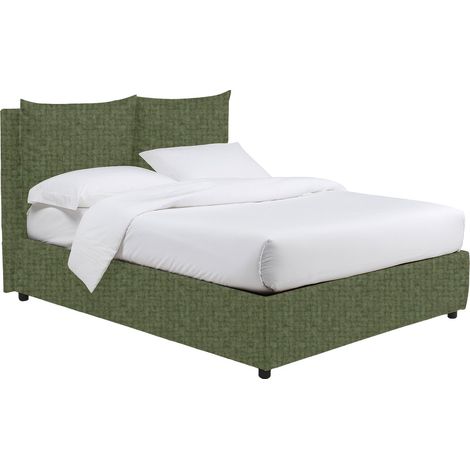 Letto Singolo Todmorden, Sfoderabile, Contenitore Made in Italy, Verde