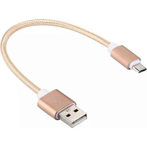 Câble de charge de données micro USB vers USB V8 - 20 cm, style tressé - Compatible Samsung, Huawei, Xiaomi, LG, HTC - Or (1/5)