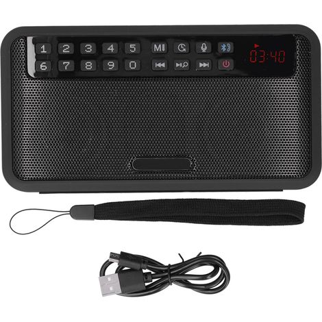 Haut-parleur Bluetooth Portable E500 avec Flashlight, Support AUX et Carte Mémoire, Noir (1/5)