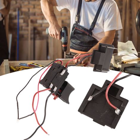Interrupteur à gâchette noir à vitesse réglable CW/CCW pour perceuse électrique 7,2 V - 24 V CC (1/5)