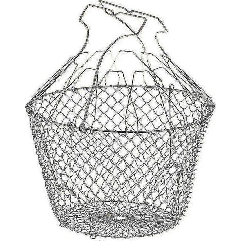 Panier à salade pliable renforcé acier inoxydable facile ranger rotation douce 22 5 cm 26 27s (1/3)