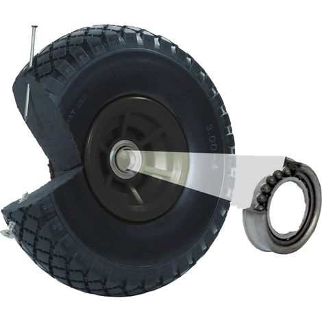 Sackkarrenrad Vollgummi 260x85 mm 3.00-4 60mm Nabenlänge Ersatzrad Nabenversatz schwarz (1/5)