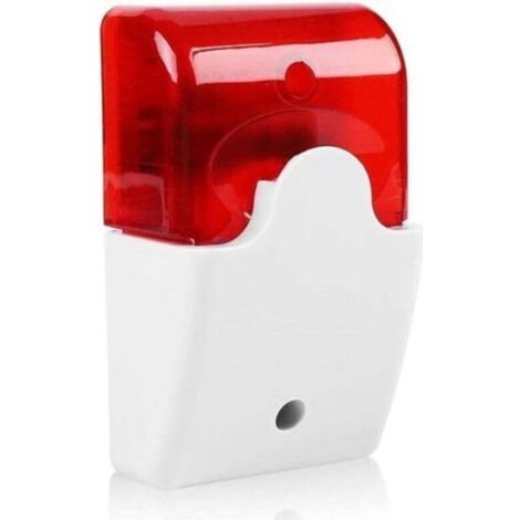 Safety light, acoustic and visual security alarm, shock-resistant red audible and flashing alarm, 120 dB siren and 150 flashes per minute (220 V) (1/4)