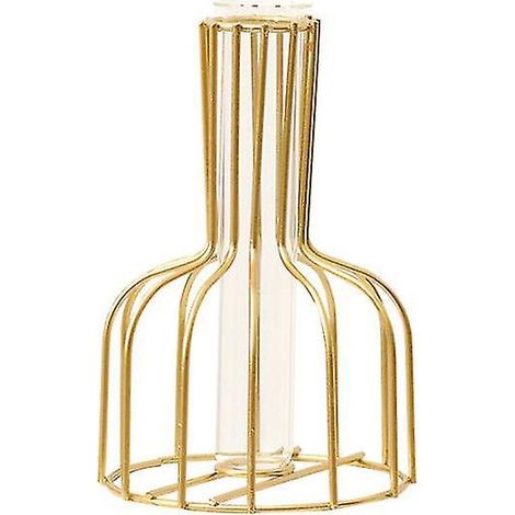 1 Ornement de vase hydroponique, style nordique, en fer forgé doré, avec contenant en verre, pour décoration intérieure (1/5)