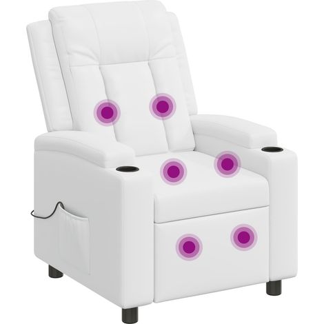 Sillón de masaje reclinable Blanco 75 x 95 x 100 cm Tela vidaXL (1/5)