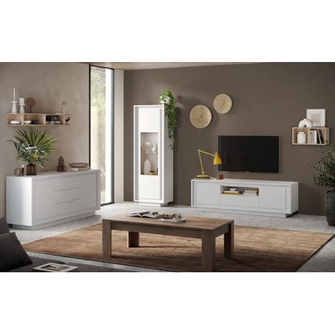 Ensemble salon SKY 3 pièces – Blanc mat laqué (1/5)