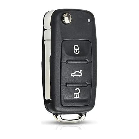 Ersandy – 3-Button Folding Car Key Shell – Replacement for VW Golf Mk6, Polo, Passat, Seat, Skoda – Easy Installation - T1guan (1/4)