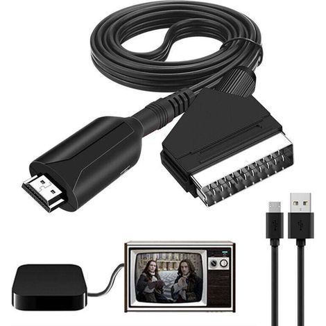 Adaptateur , Convertisseur Péritel vers HDMI , Scart vers Hdmi, pour Full HD TV,Audio Vidéo pour Lecteur Sky Blu-Ray STB Xbox PS3 (1/4)
