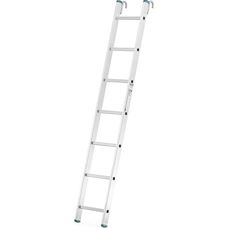 Scala a pioli singola a 10 gradini - Altezza raggiungibile 2,68 m - Larghezza 0,34 m - Con gancio, apertura 55 mm - 7110-CR